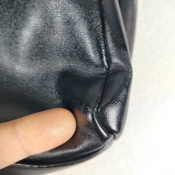 Simply Vera Wang Tote Bag Womens Black Faux Leather Chain Handles Kohl's Purse‎ - Picture 6 of 10